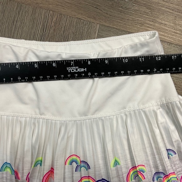 Lucky in Love Over the Rainbow Pleated Tennis Skirt Girls 14 White Pink Golf Fun - Picture 6 of 7